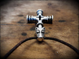 Sterling Silver Viking Wolf Cross Hammer Mjölnir Pendant