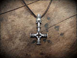 Sterling Silver Viking Wolf Cross Hammer Mjölnir Pendant