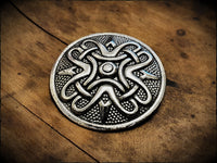 Viking Norse Pewter Circular Disc Brooch