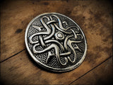 Viking Norse Pewter Circular Disc Brooch