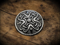 Viking Norse Pewter Circular Disc Brooch