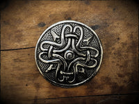 Viking Norse Pewter Circular Disc Brooch