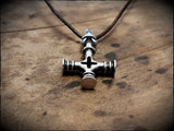 Sterling Silver Viking Wolf Cross Hammer Mjölnir Pendant