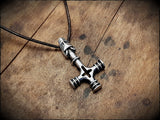 Sterling Silver Viking Wolf Cross Hammer Mjölnir Pendant