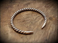 Viking Norse Celtic Twisted Torc Bracelet in Brass, Bronze or Sterling Silver
