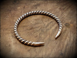 Viking Norse Celtic Twisted Torc Bracelet in Brass, Bronze or Sterling Silver