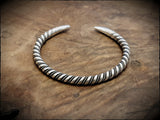 Viking Norse Celtic Twisted Torc Bracelet in Brass, Bronze or Sterling Silver