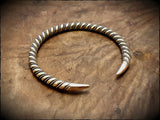 Viking Norse Celtic Twisted Torc Bracelet in Brass, Bronze or Sterling Silver