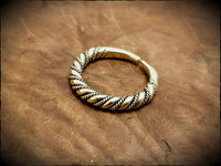 Viking Saxon Twisted Ring in Bronze, Brass or Sterling Silver