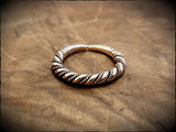 Viking Saxon Twisted Ring in Bronze, Brass or Sterling Silver