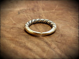 Viking Saxon Twisted Ring in Bronze, Brass or Sterling Silver