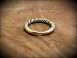 Viking Saxon Twisted Ring in Bronze, Brass or Sterling Silver