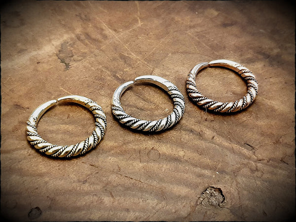 Viking Saxon Twisted Ring in Bronze, Brass or Sterling Silver