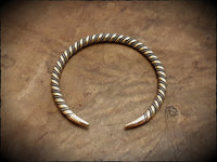 Viking Norse Celtic Twisted Torc Bracelet in Brass, Bronze or Sterling Silver