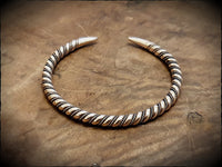 Viking Norse Celtic Twisted Torc Bracelet in Brass, Bronze or Sterling Silver