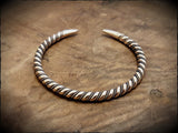 Viking Norse Celtic Twisted Torc Bracelet in Brass, Bronze or Sterling Silver