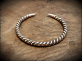 Viking Norse Celtic Twisted Torc Bracelet in Brass, Bronze or Sterling Silver