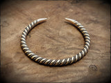 Viking Norse Celtic Twisted Torc Bracelet in Brass, Bronze or Sterling Silver