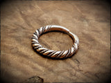 Viking Saxon Twisted Ring in Bronze, Brass or Sterling Silver