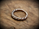 Viking Saxon Twisted Ring in Bronze, Brass or Sterling Silver