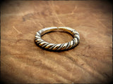 Viking Saxon Twisted Ring in Bronze, Brass or Sterling Silver