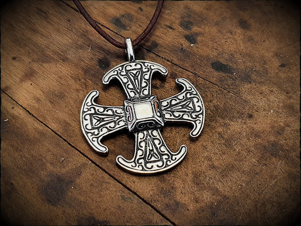 Viking Saxon Canterbury Cross Pendant Necklace