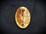 Viking Saxon Chunky Tortoise Shell Brooch Cloak Pin Badge