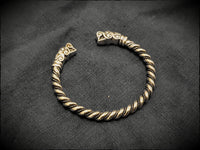 Viking Norse Twisted Wolf Bracelet Medium