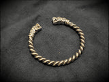 Viking Norse Twisted Wolf Bracelet Medium