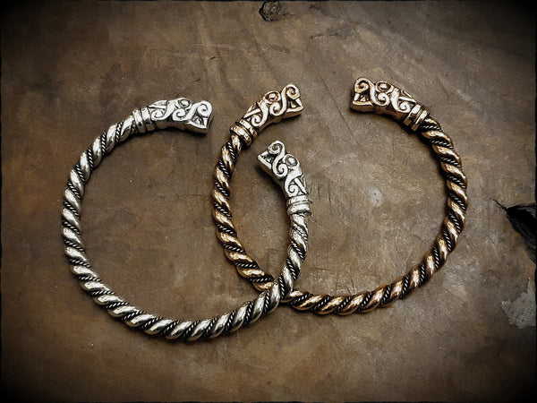 Viking Norse Twisted Wolf Bracelet Medium