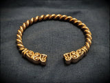 Viking Norse Twisted Wolf Bracelet Medium