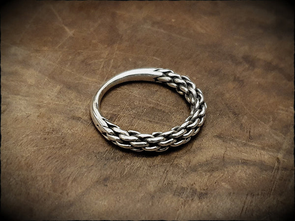 Viking Twisted Silver Ring