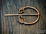 Vestland Penannular Dragon Brooch Cloak Pin