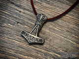 Bredsättra Mjolnir Thors Hammer Pendant Necklace