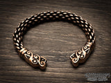 Chunky Gotland Viking Wolf Braided Bracelet Arm Ring