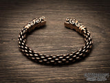 Chunky Gotland Viking Wolfe Braided Bracelet Arm Ring