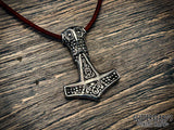 Bredsättra Mjolnir Thors Hammer Pendant Necklace