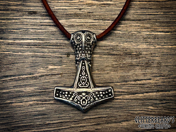 Bredsättra Mjolnir Thors Hammer Pendant Necklace