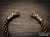 Chunky Gotland Viking Wolf Braided Bracelet Arm Ring