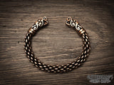 Chunky Gotland Viking Wolf Braided Bracelet Arm Ring