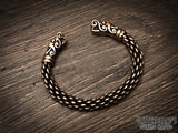 Chunky Gotland Viking Wolf Braided Bracelet Arm Ring