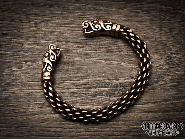 Chunky Gotland Viking Wolfe Braided Bracelet Arm Ring
