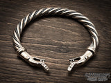 Norse Viking Silver Dragon Serpent Jormungandr Bracelet Armring