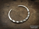 Viking Norse Celtic Chunky Solid Forged Silver Bracelet