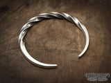 Viking Norse Celtic Chunky Solid Forged Silver Bracelet