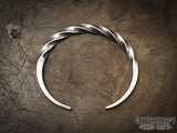 Viking Norse Celtic Chunky Solid Forged Silver Bracelet