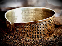 Viking Saxon Celtic Stamped Brass Bracelet Arm Ring Cuff