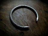 Viking Saxon Sterling Silver Twisted Bracelet Arm Ring