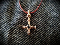 Viking Wolf Cross Hammer Mjölnir Pendant Necklace