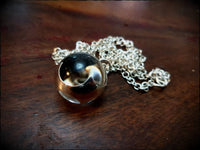 Sterling Silver Viking Visby Lens Gotland Glass Sphere with Chain